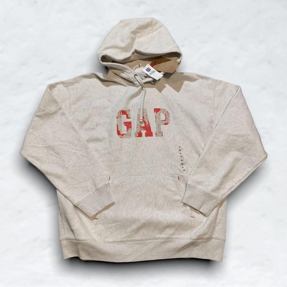 Gap Grey/Cream Pullover Hoodie NWT - Picture 1 of 3